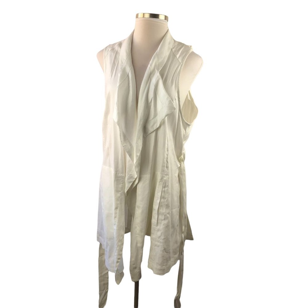 New Lane Bryant Drape Front Long Vest Jacket Cloth Tie Belt Plus Size 26/28 - Picture 6 of 6